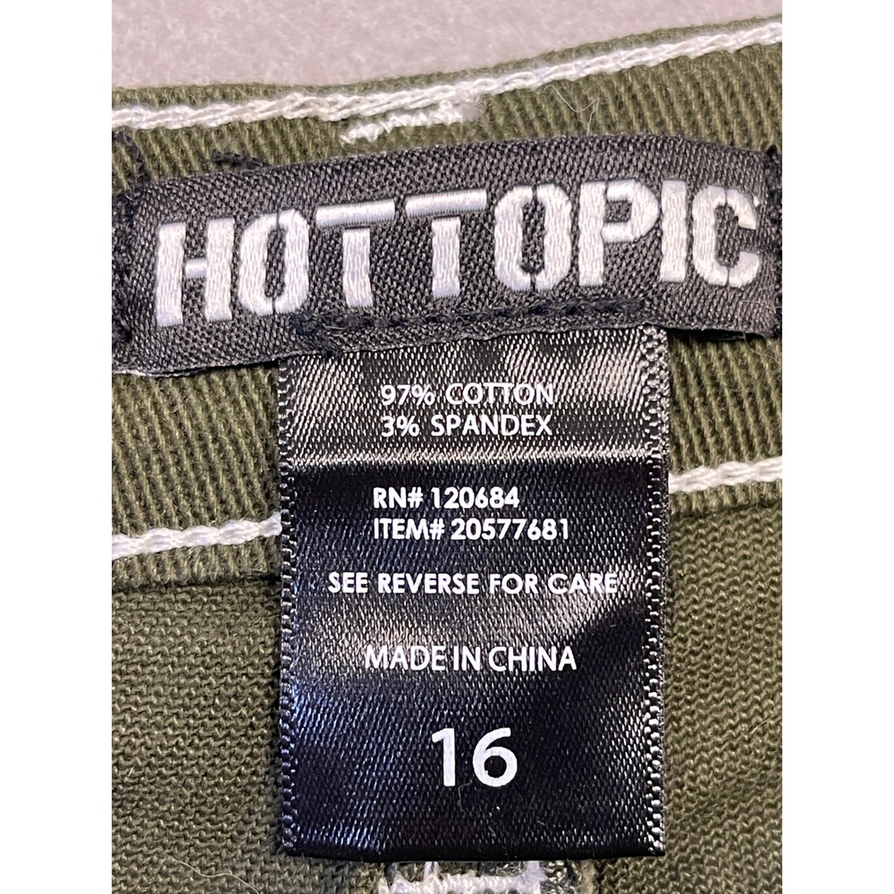 Hot Topic Cargo Pants Cotton Spandex Olive Green W16 Womens - Picture 2 of 6